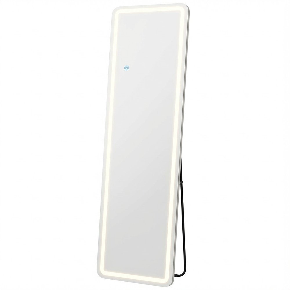 Silver Lighted Freestanding and Wall Mounted Framed Full Length Mirror - 60-inch