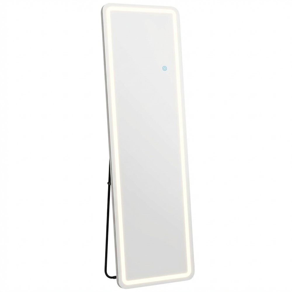 Silver Lighted Wall Mounted and Freestanding Framed Full Length Mirror - 64-inch