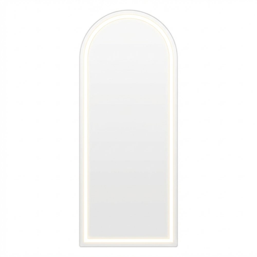Arch Lighted Wall Mounted and Freestanding Frameless Full Length Mirror
