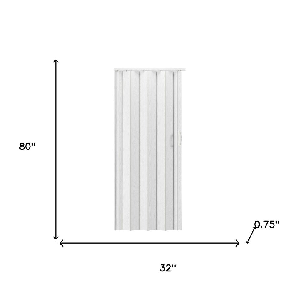 White Pvc Accordion Door - 80-inch