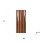 Walnut Pvc Accordion Door - 80-inch