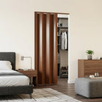 Walnut Pvc Accordion Door - 80-inch