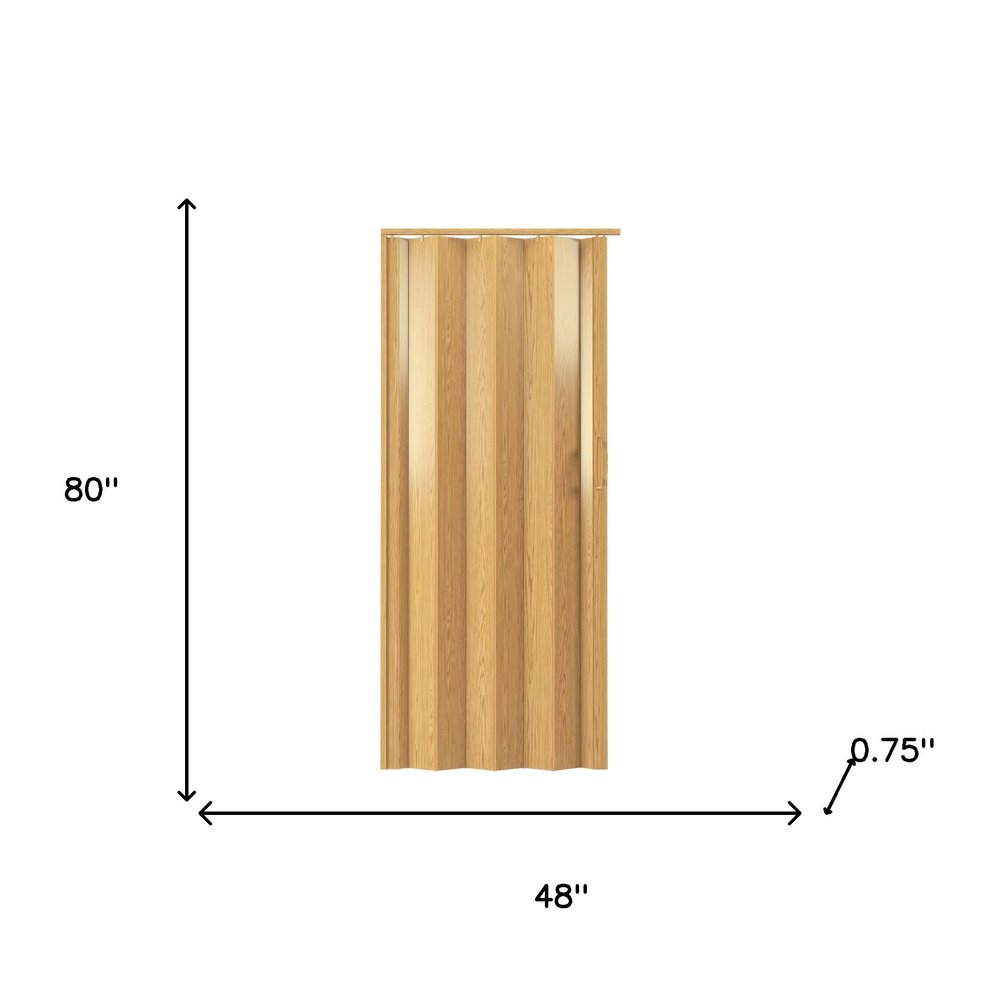 Golden Brown Pvc Accordion Door - 80-inch