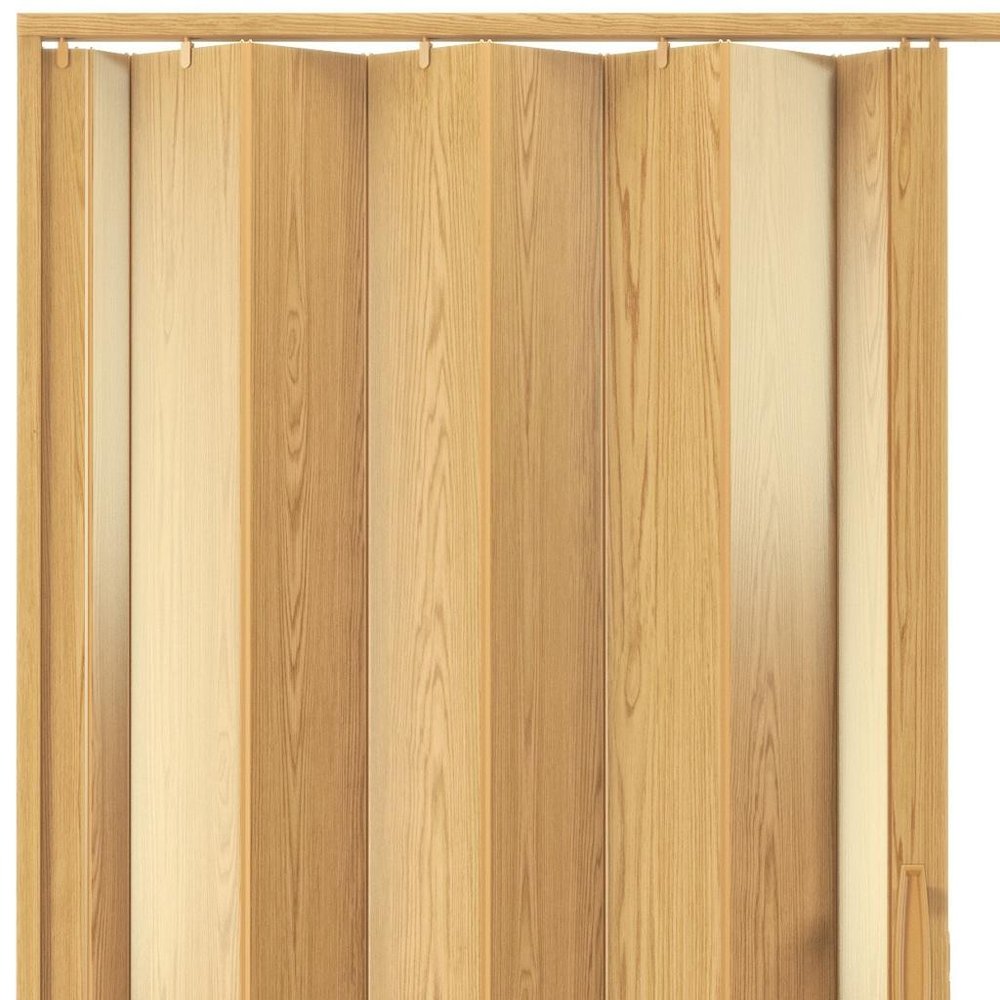 Golden Brown Pvc Accordion Door - 80-inch
