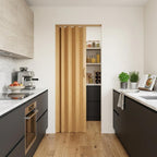 Golden Brown Pvc Accordion Door - 80-inch