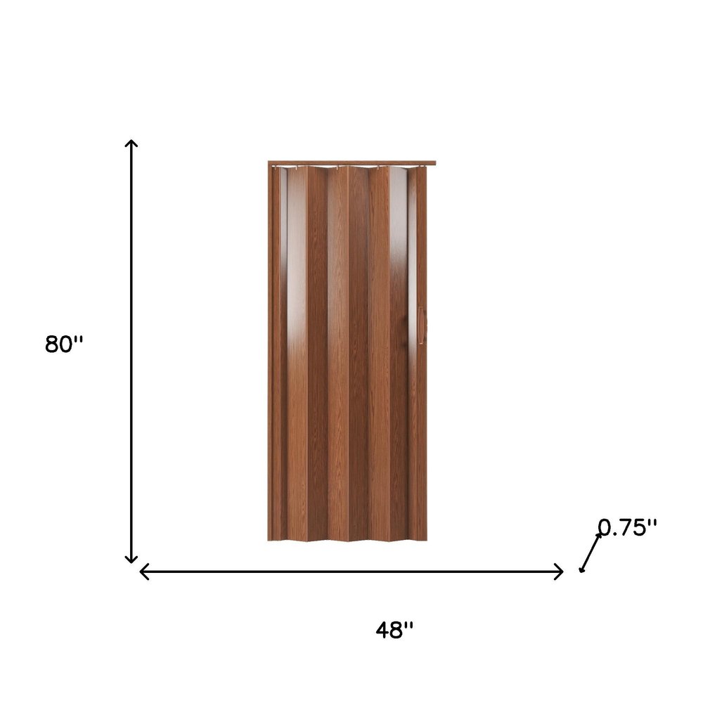Walnut Pvc Accordion Door - 80-inch