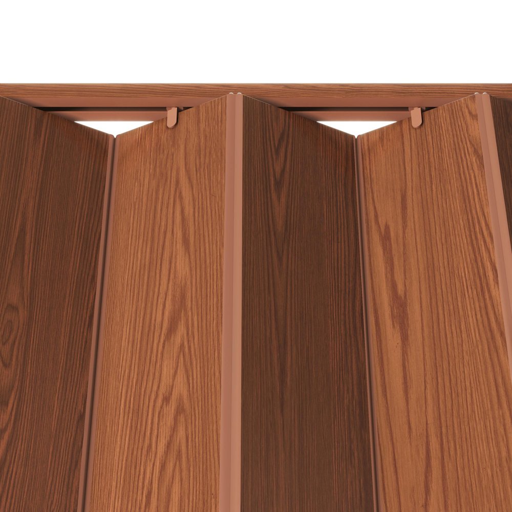 Walnut Pvc Accordion Door - 80-inch