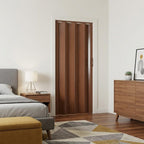 Walnut Pvc Accordion Door - 80-inch