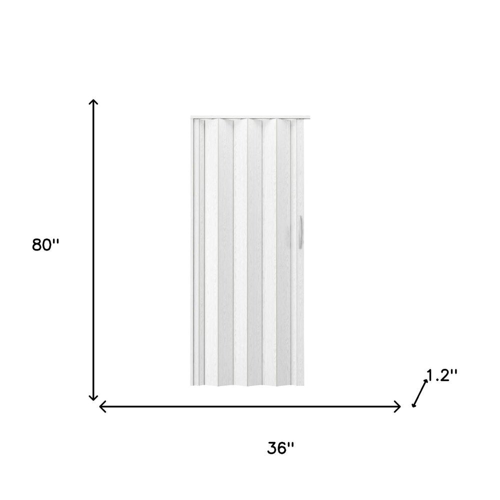 White Pvc Accordion Door - 80-inch