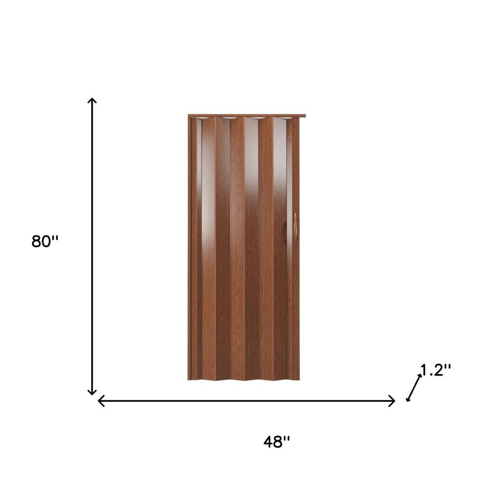 Walnut Pvc Accordion Door - 80-inch