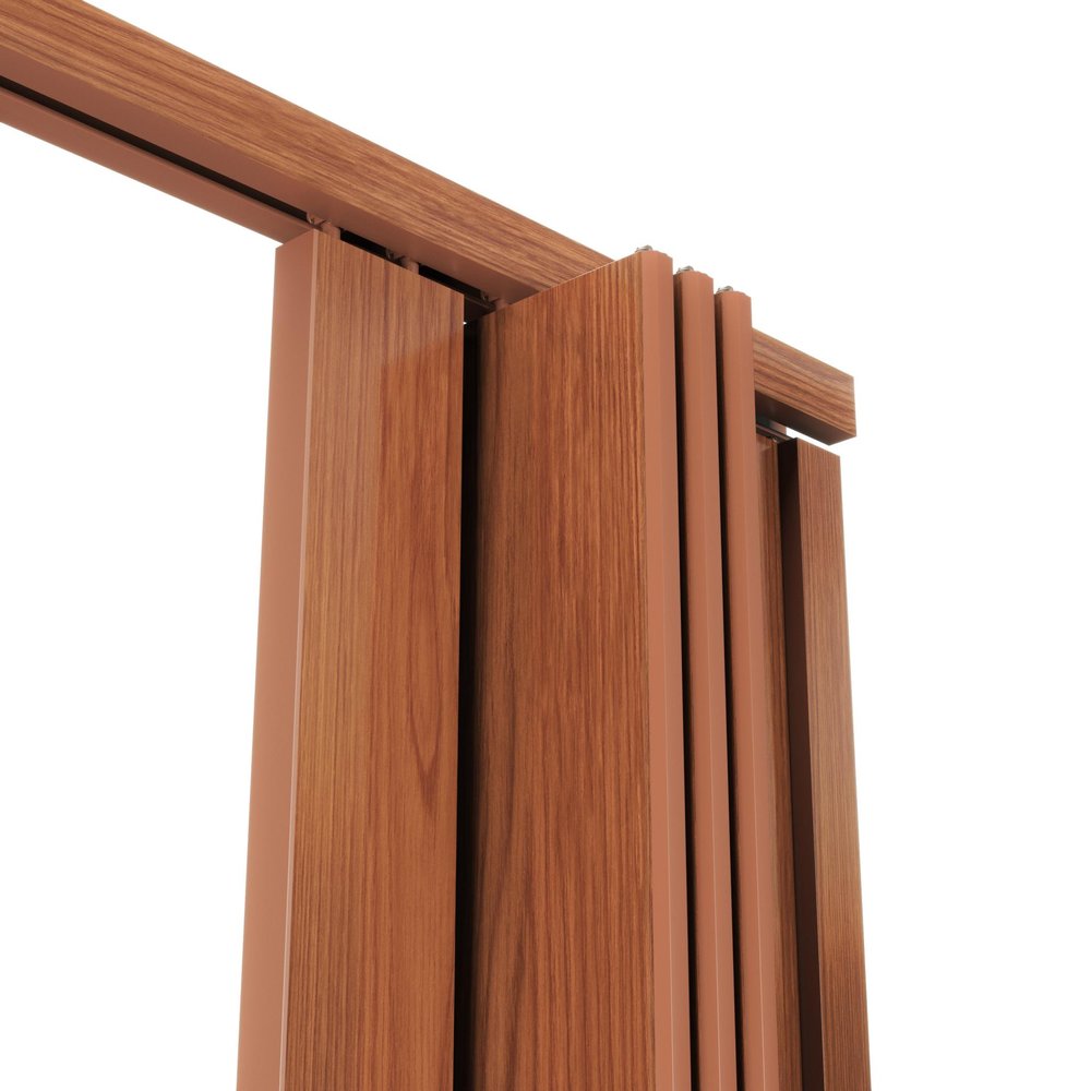 Walnut Pvc Accordion Door - 80-inch
