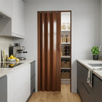 Walnut Pvc Accordion Door - 80-inch