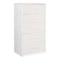 White Fabric Wood and Steel Five Drawer Lingerie Chest - 23-inch