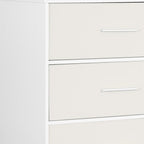 White Fabric Wood and Steel Five Drawer Lingerie Chest - 23-inch
