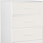 White Fabric Wood and Steel Five Drawer Lingerie Chest - 23-inch