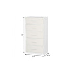 White Fabric Wood and Steel Five Drawer Lingerie Chest - 23-inch