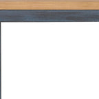 Brown and Black Distressed Wood and Iron End Table - 19-inch