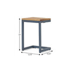 Brown and Black Distressed Wood and Iron End Table - 19-inch