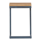 Brown and Black Distressed Wood and Iron End Table - 19-inch