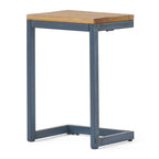 Brown and Black Distressed Wood and Iron End Table - 19-inch