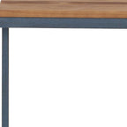 Natural and Blue Wood and Iron End Table - 26-inch