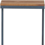 Natural and Blue Wood and Iron End Table - 26-inch