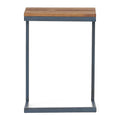 Natural and Blue Wood and Iron End Table - 26-inch