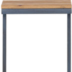 Natural and Blue Wood and Iron End Table - 26-inch