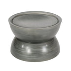 Antiqued Silver Iron Round Hourglass End Table - 24-inch