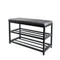 Black Six Pair Metalshoe Storage Bench