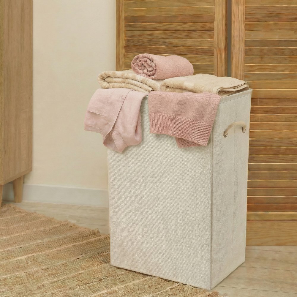 Off White Wicker Free Standing Single Door Linen Cabinet - 9-inch