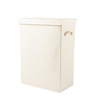 Off White Wicker Free Standing Single Door Linen Cabinet - 9-inch