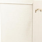 Off White Wicker Free Standing Single Door Linen Cabinet - 9-inch