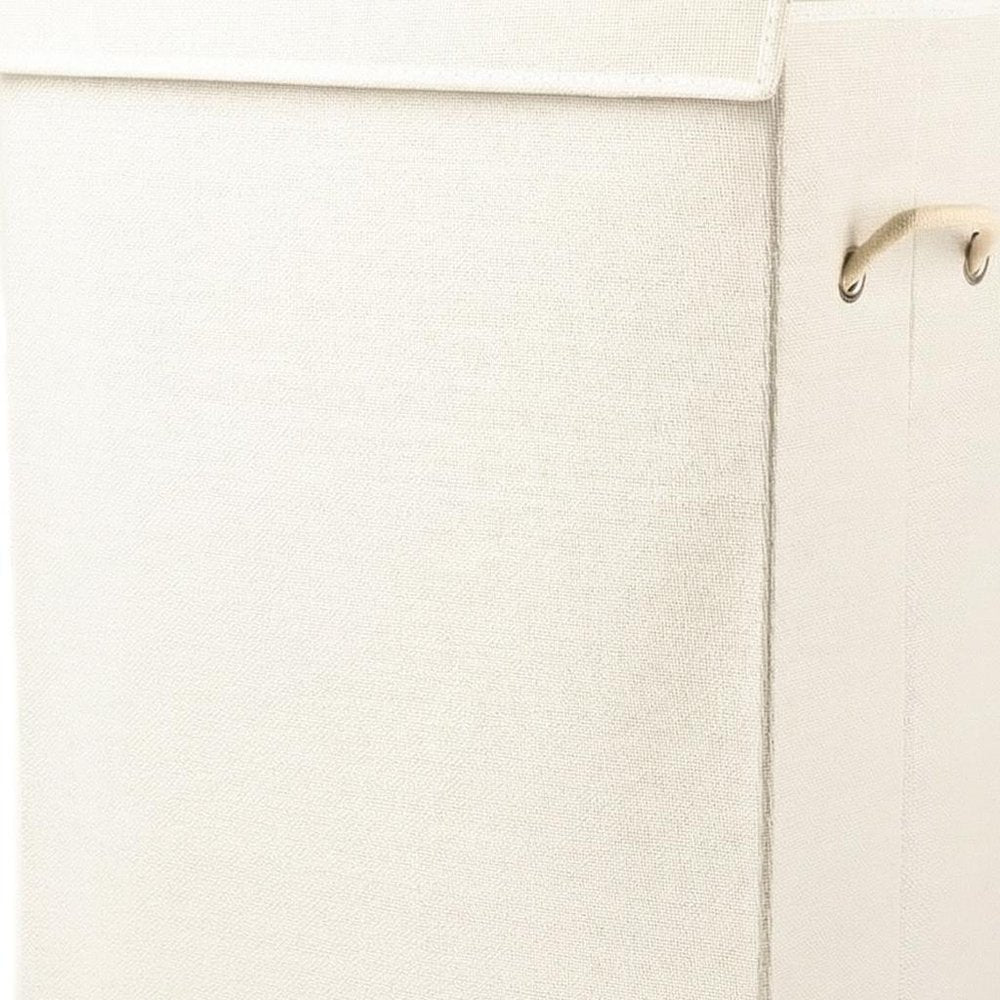 Off White Wicker Free Standing Single Door Linen Cabinet - 9-inch