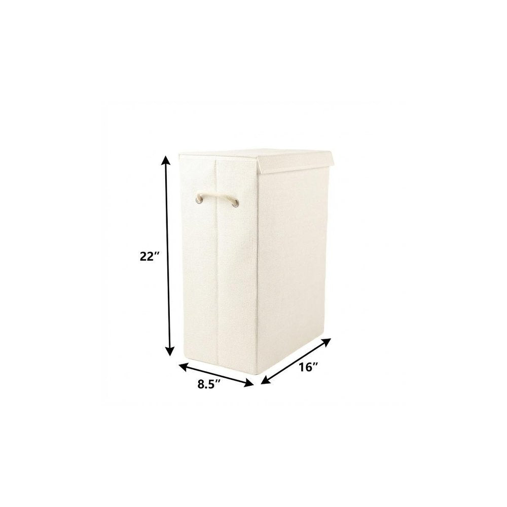 Off White Wicker Free Standing Single Door Linen Cabinet - 9-inch