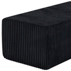 Black Corduroy Ottoman - 51-inch