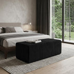 Black Corduroy Ottoman - 51-inch