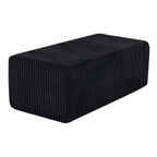 Black Corduroy Ottoman - 51-inch