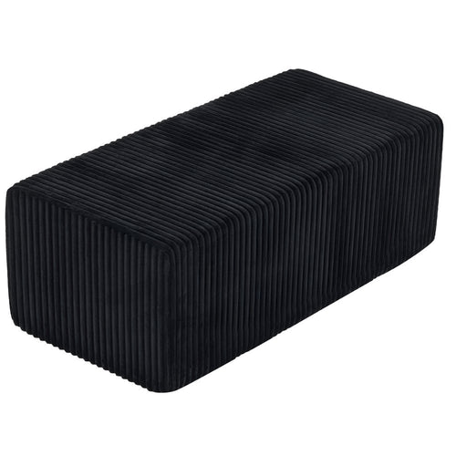 Black Corduroy Ottoman - 51-inch