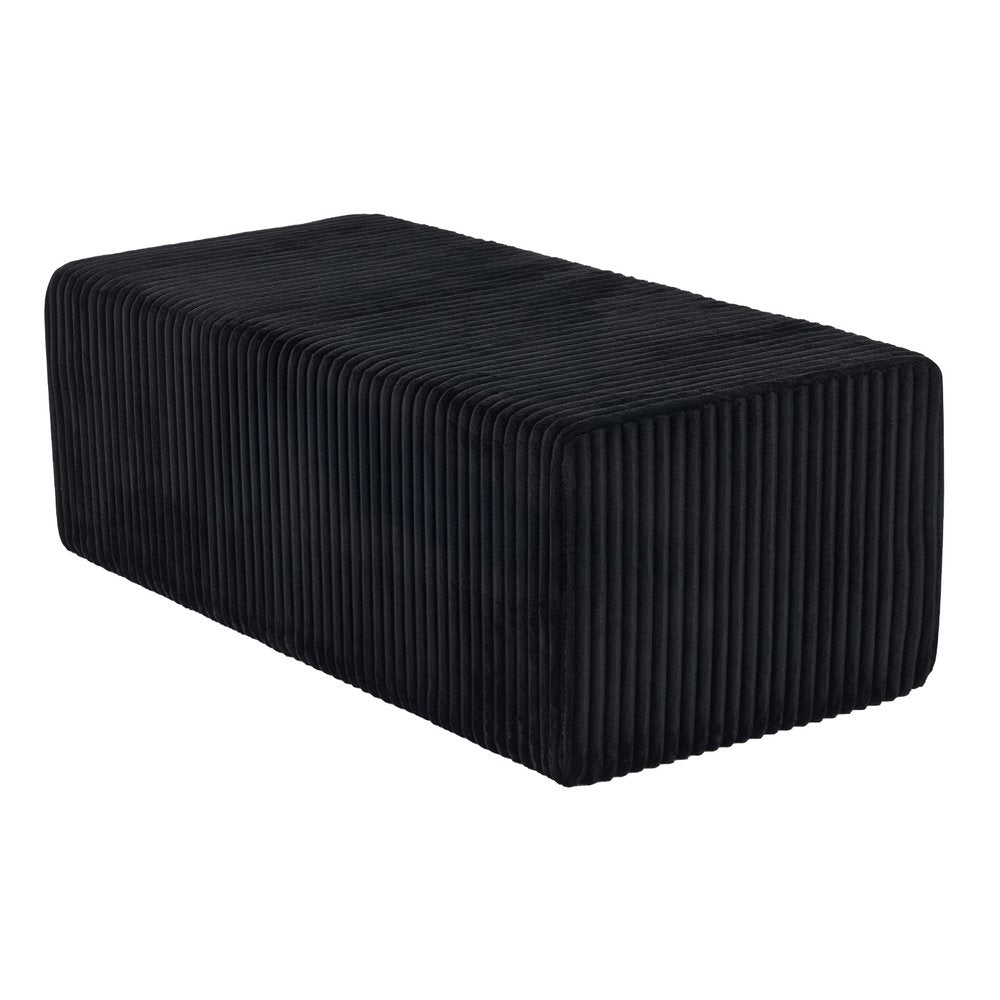 Black Corduroy Ottoman - 51-inch