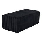 Black Corduroy Ottoman - 51-inch