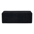 Black Corduroy Ottoman - 51-inch
