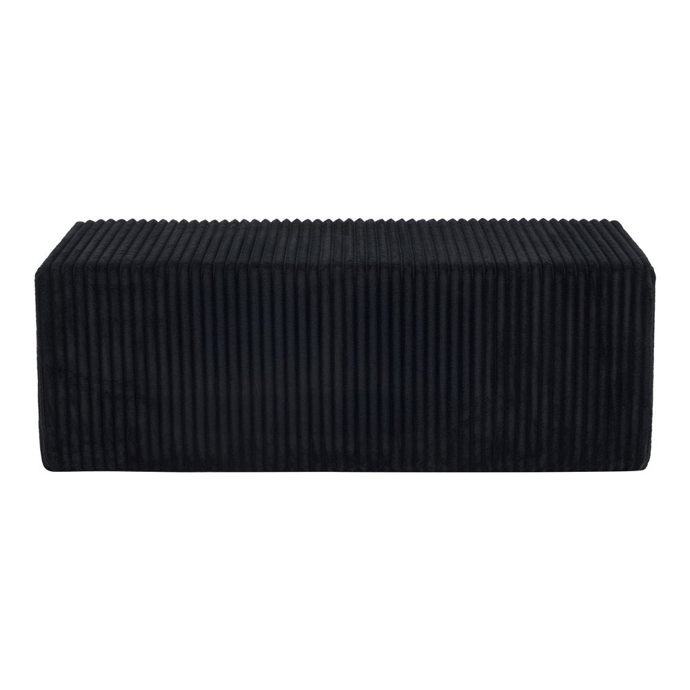 Black Corduroy Ottoman - 51-inch