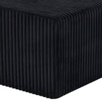 Black Corduroy Ottoman - 51-inch