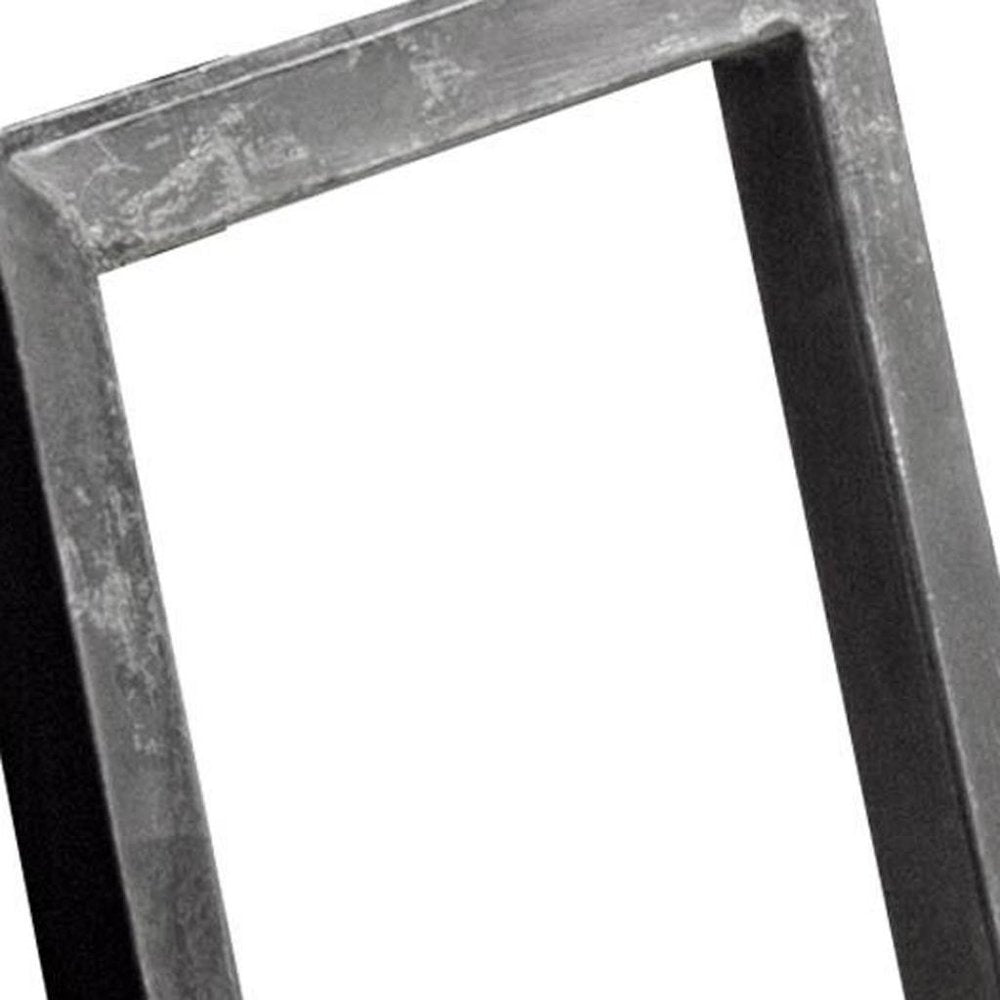Black Metal One Tier Bookcase - 10-inch
