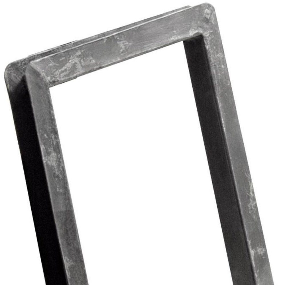 Black Metal One Tier Bookcase - 10-inch