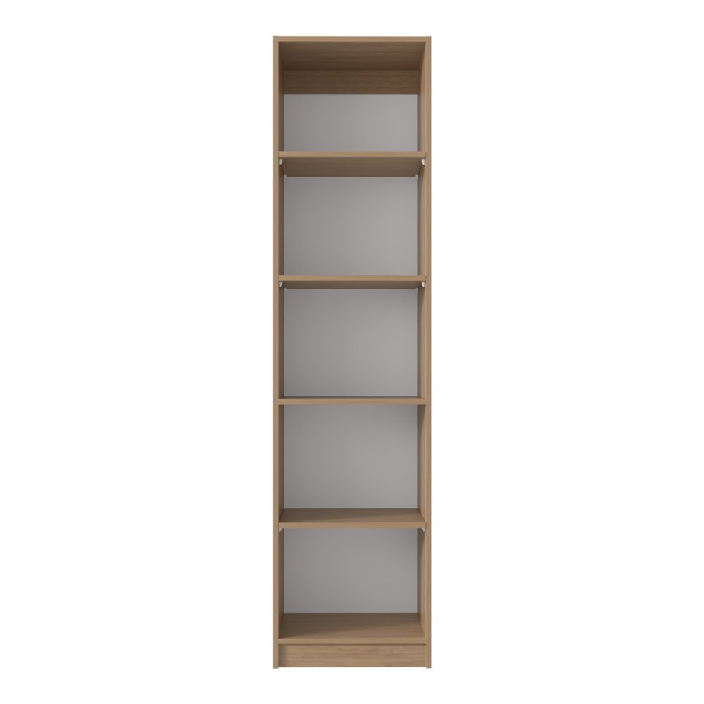 Natural Wood Five Tier Bookcase - 71-inch