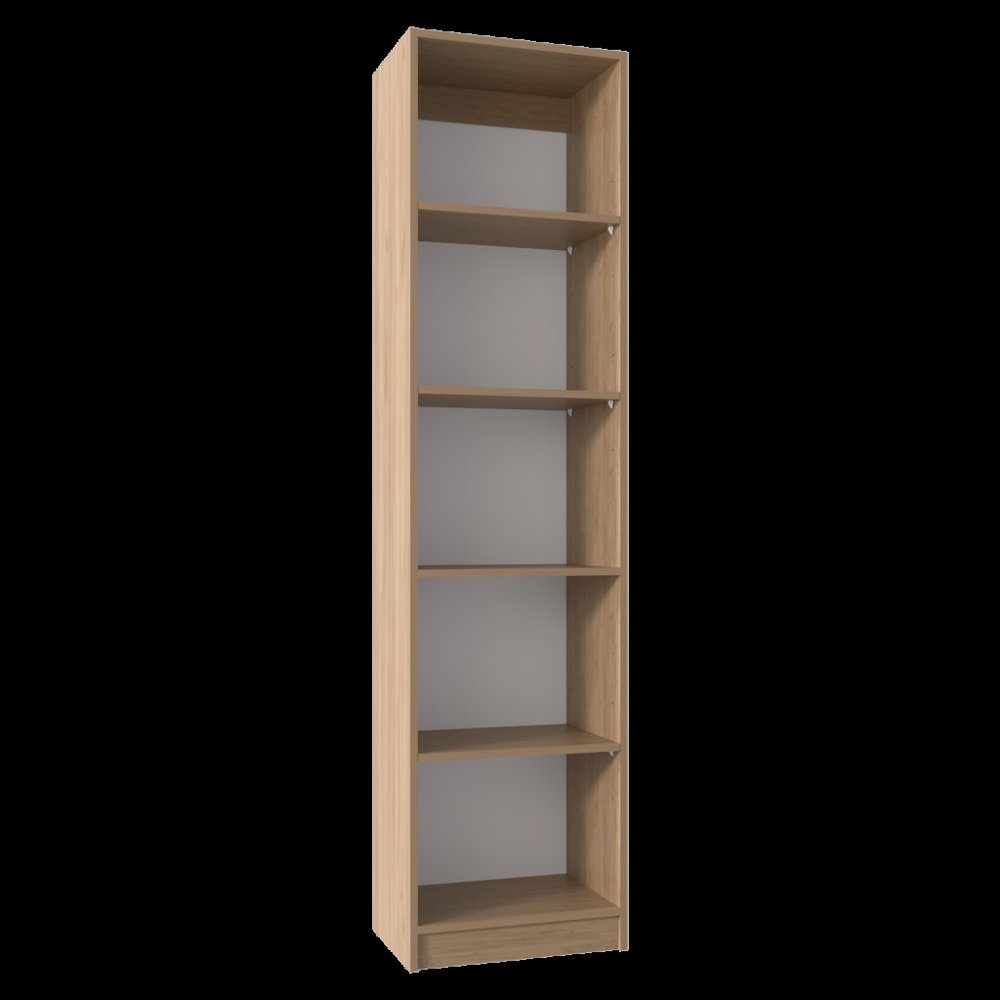Natural Wood Five Tier Bookcase - 71-inch