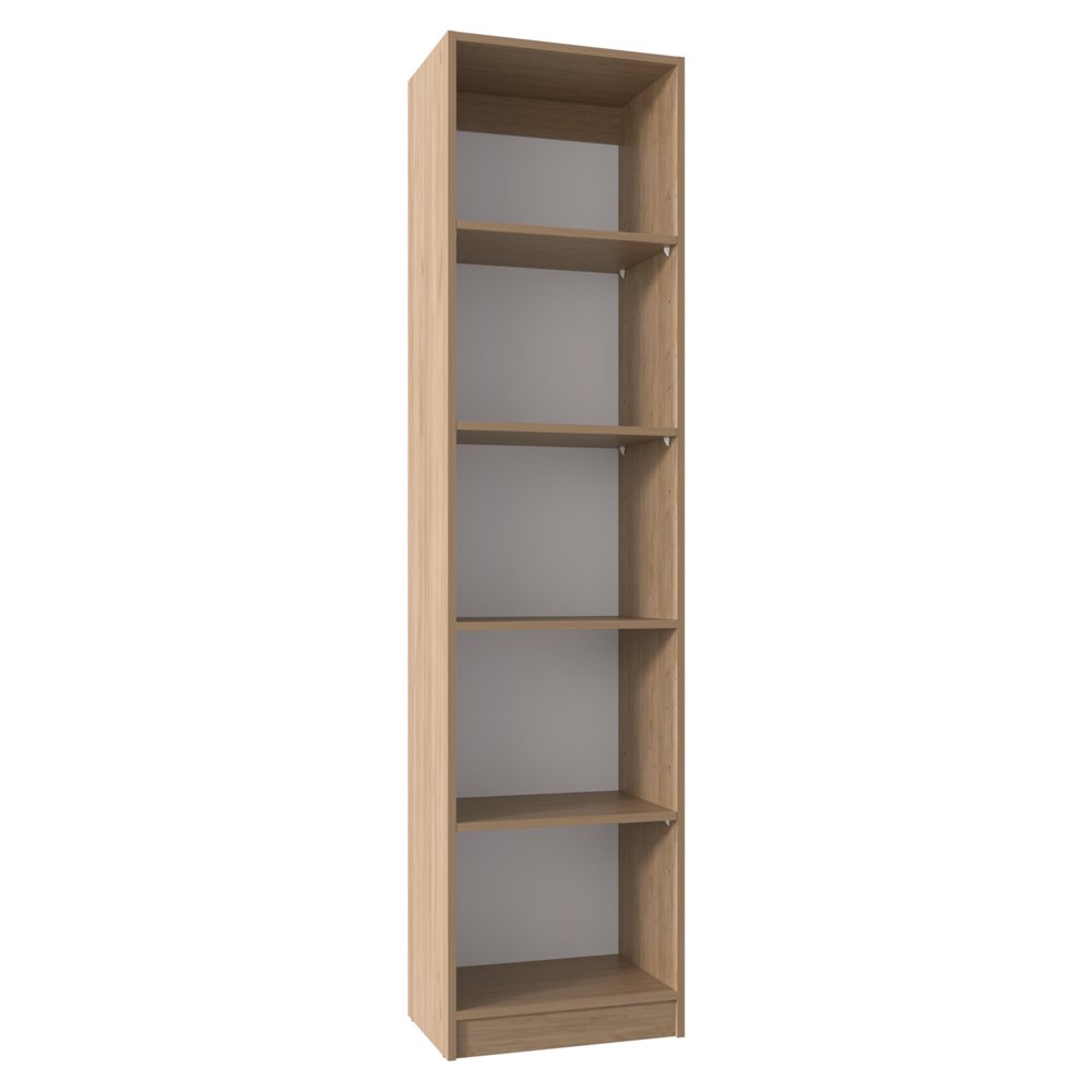 Natural Wood Five Tier Bookcase - 71-inch