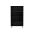 Black Wood Six Tier Bookcase - 41-inch
